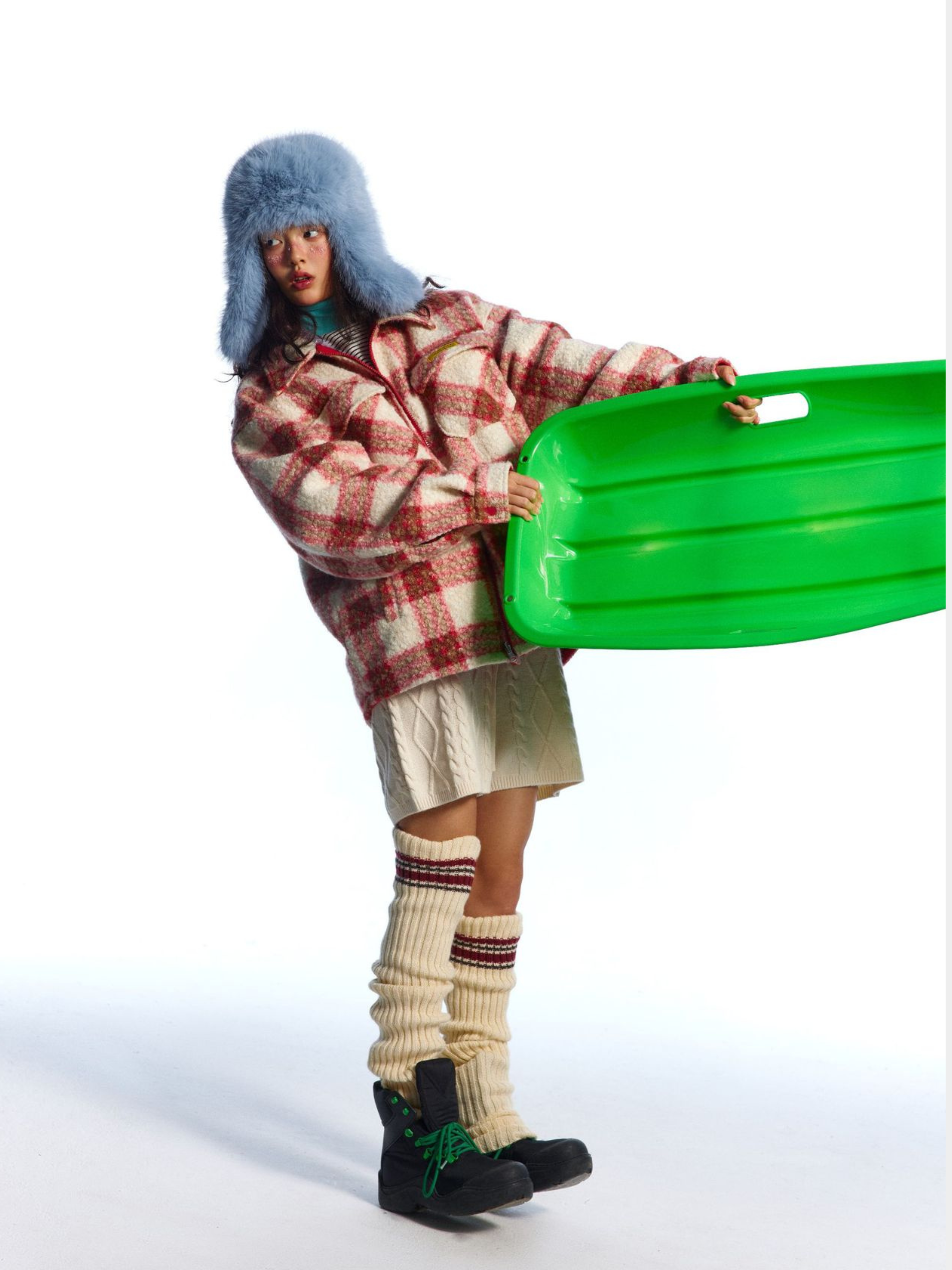 BluffScope - Women's Plaid & Fleece Reversible Sherpa Winter Jacket