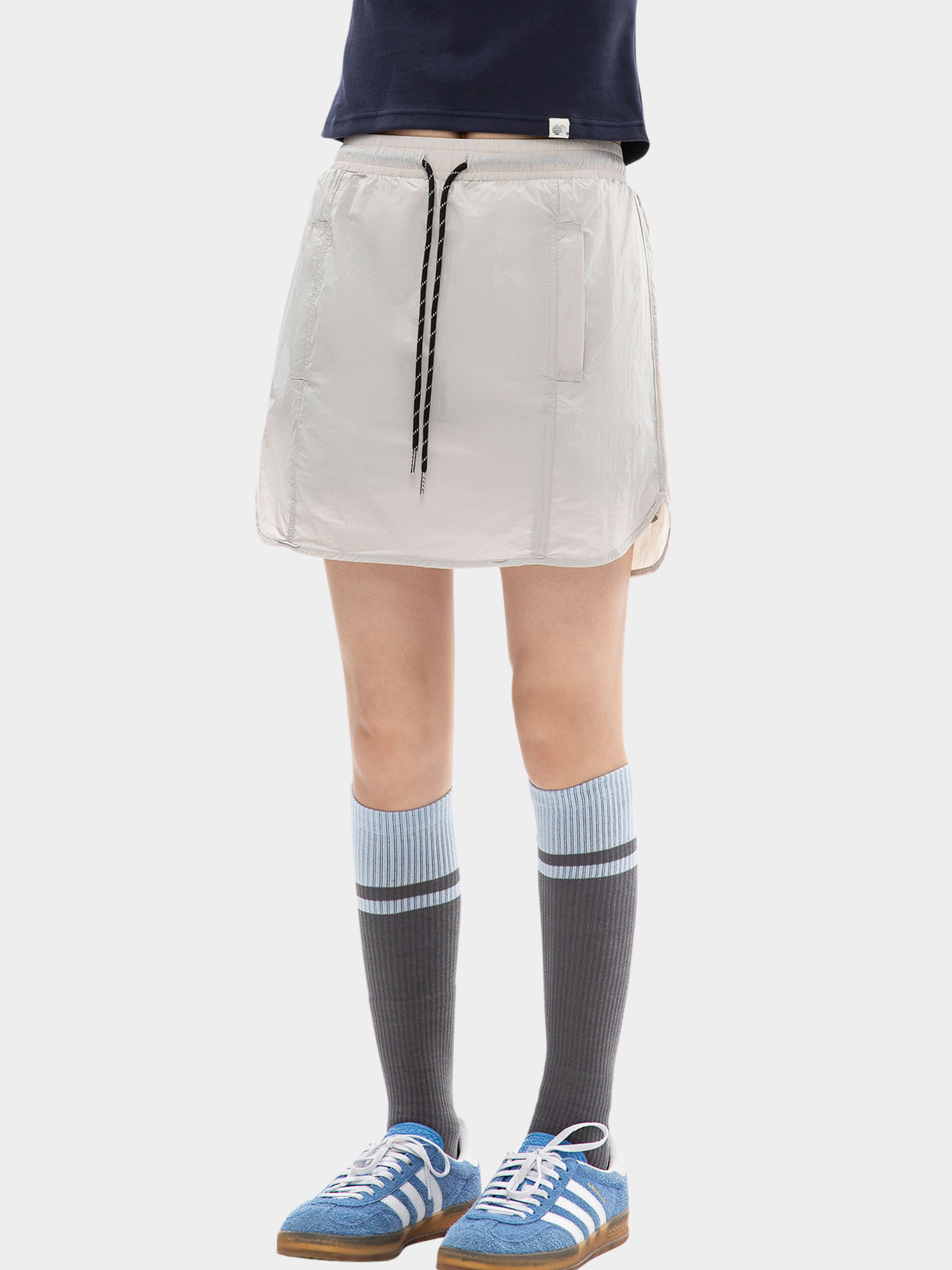 EchoPeak - Women's Utility Slit A-Line Mini Built-in Lining Skirt
