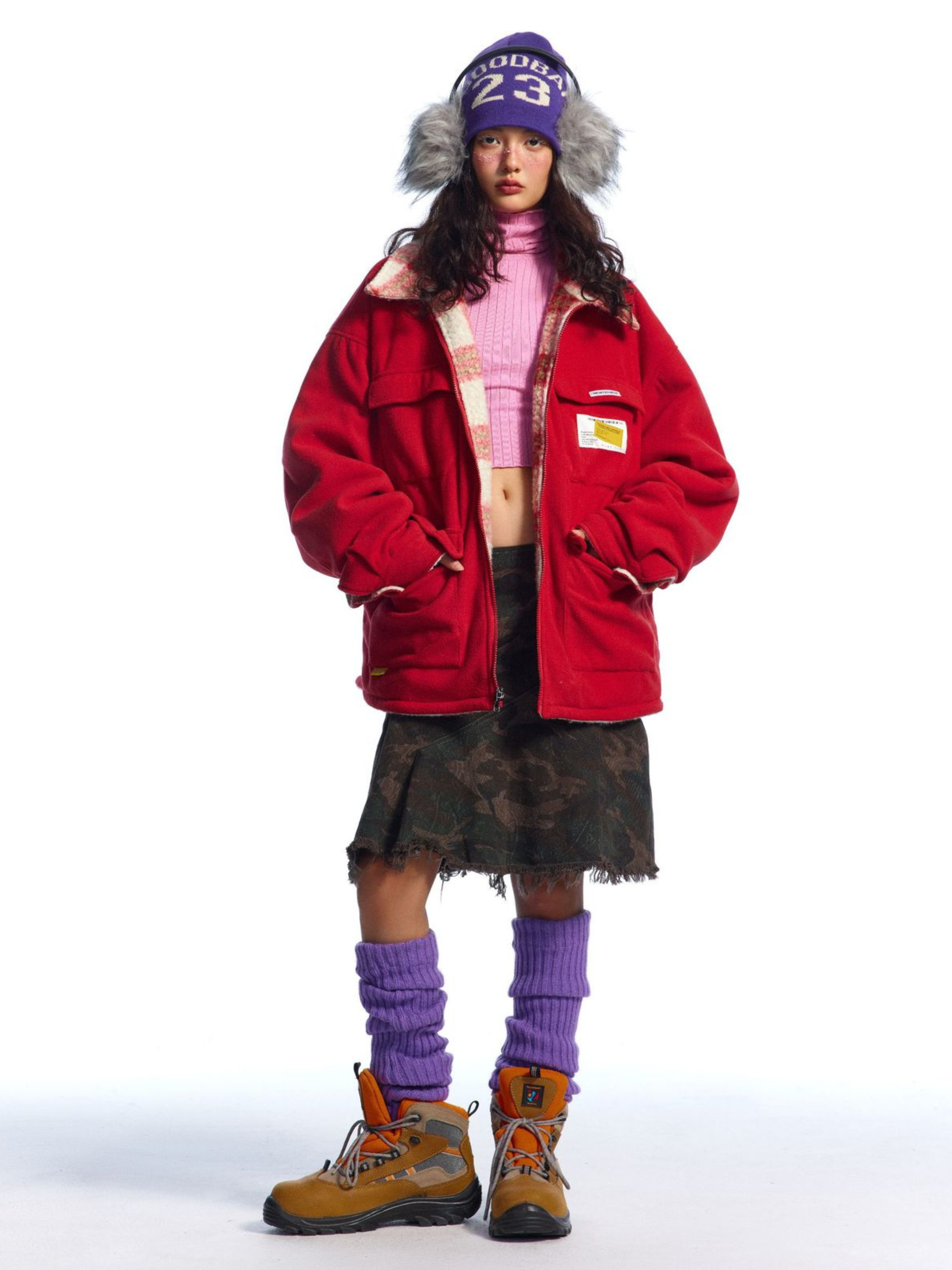 BluffScope - Women's Plaid & Fleece Reversible Sherpa Winter Jacket