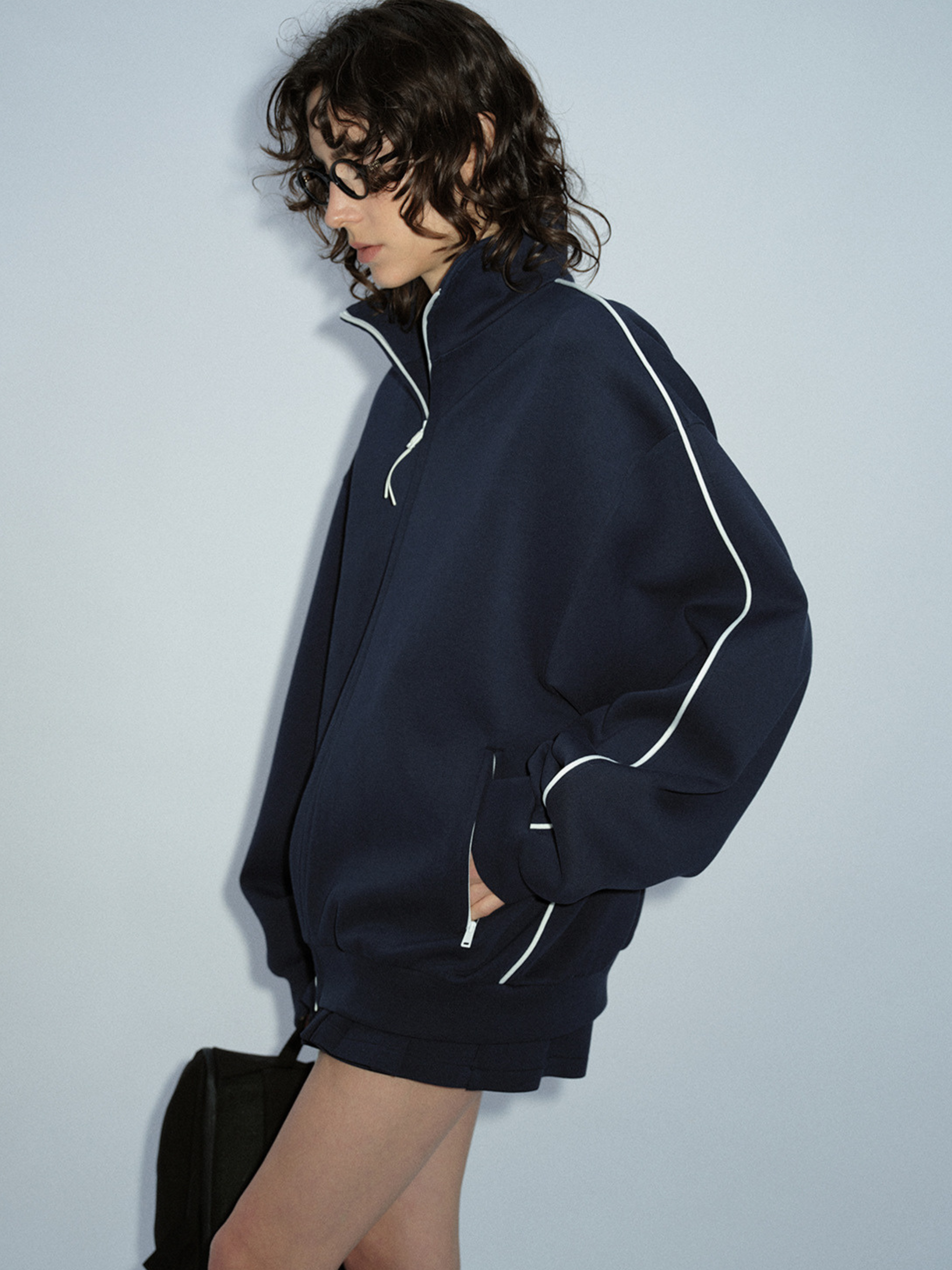 RavenPoint - Women‘s Color-Block Stand Collar Loose Jacket