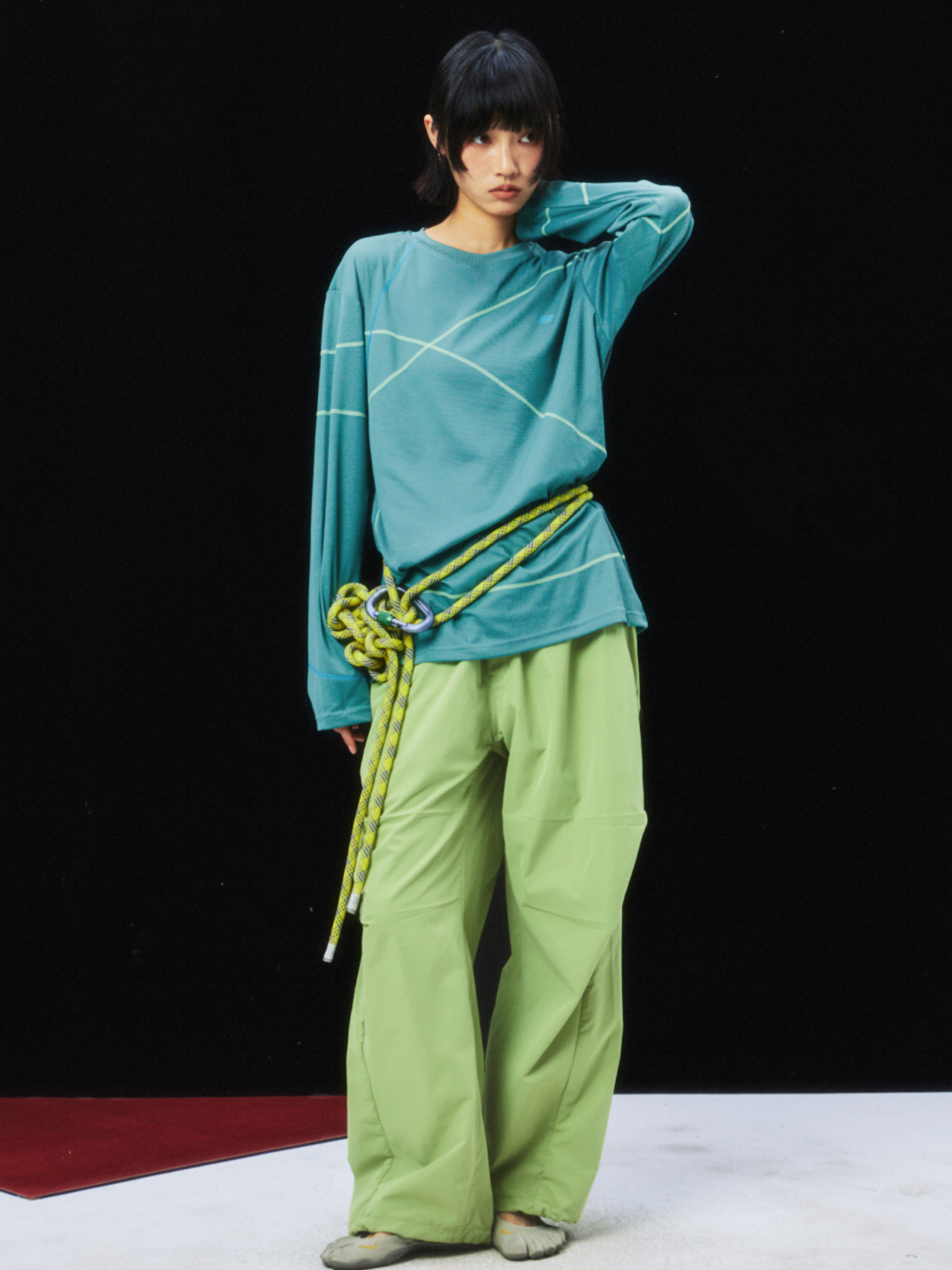 Echofall - Unisex Dopamine-Toned Curved Utility Pants with Hidden Pockets