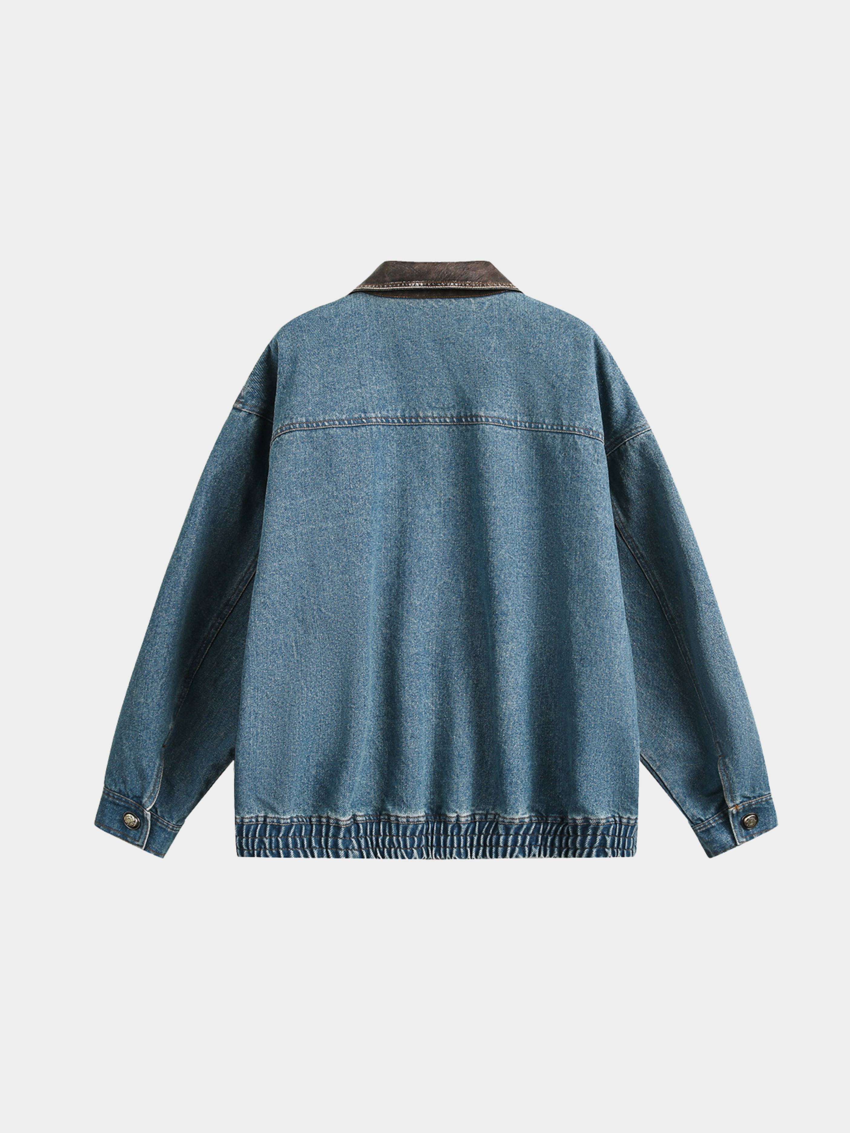 RavenLine - Women‘s Washed Denim Turndown Collar Jacket