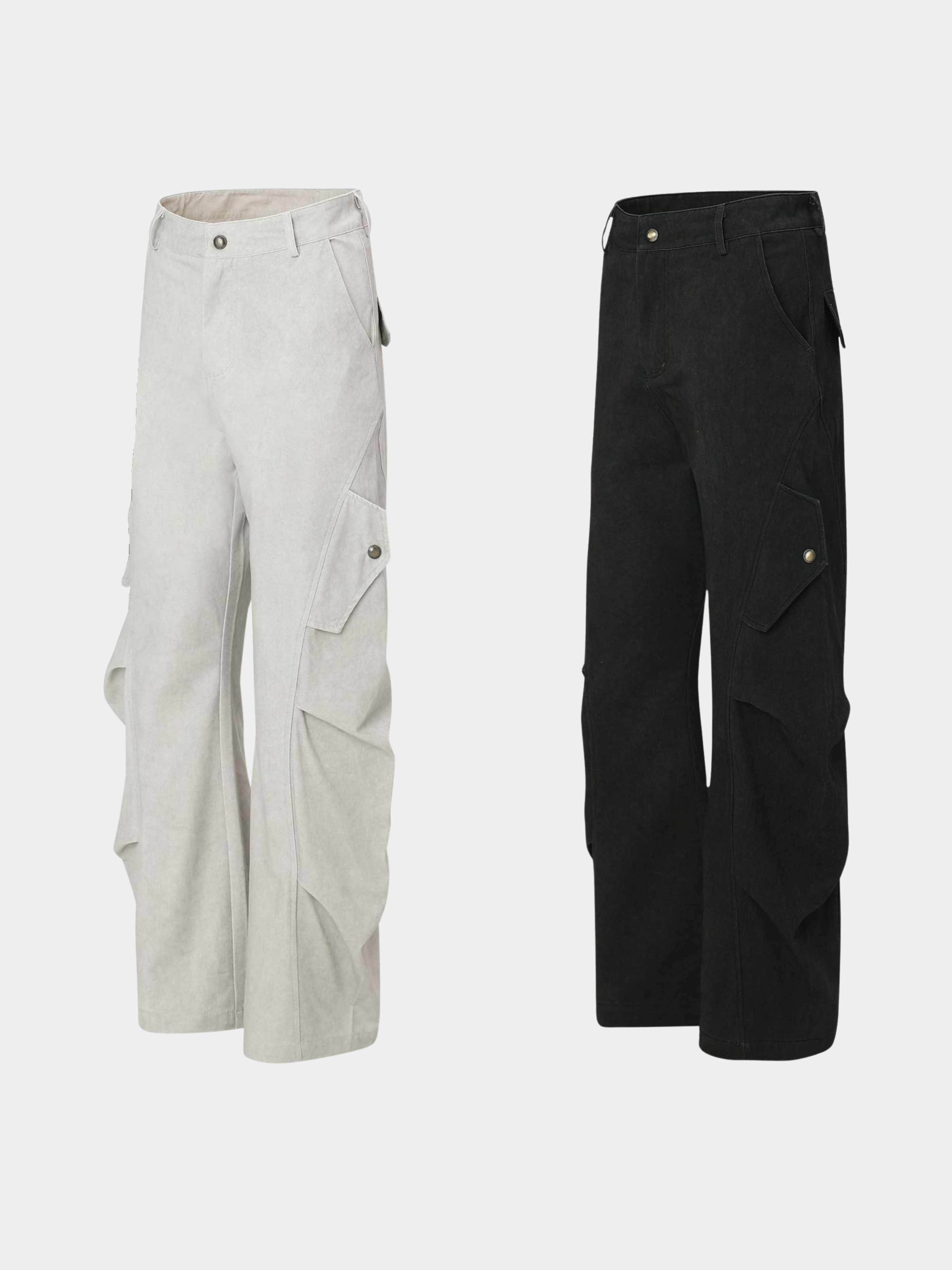 FoxDrop - Unisex Retro Paratrooper-Inspired Wide-Leg Utility Pants