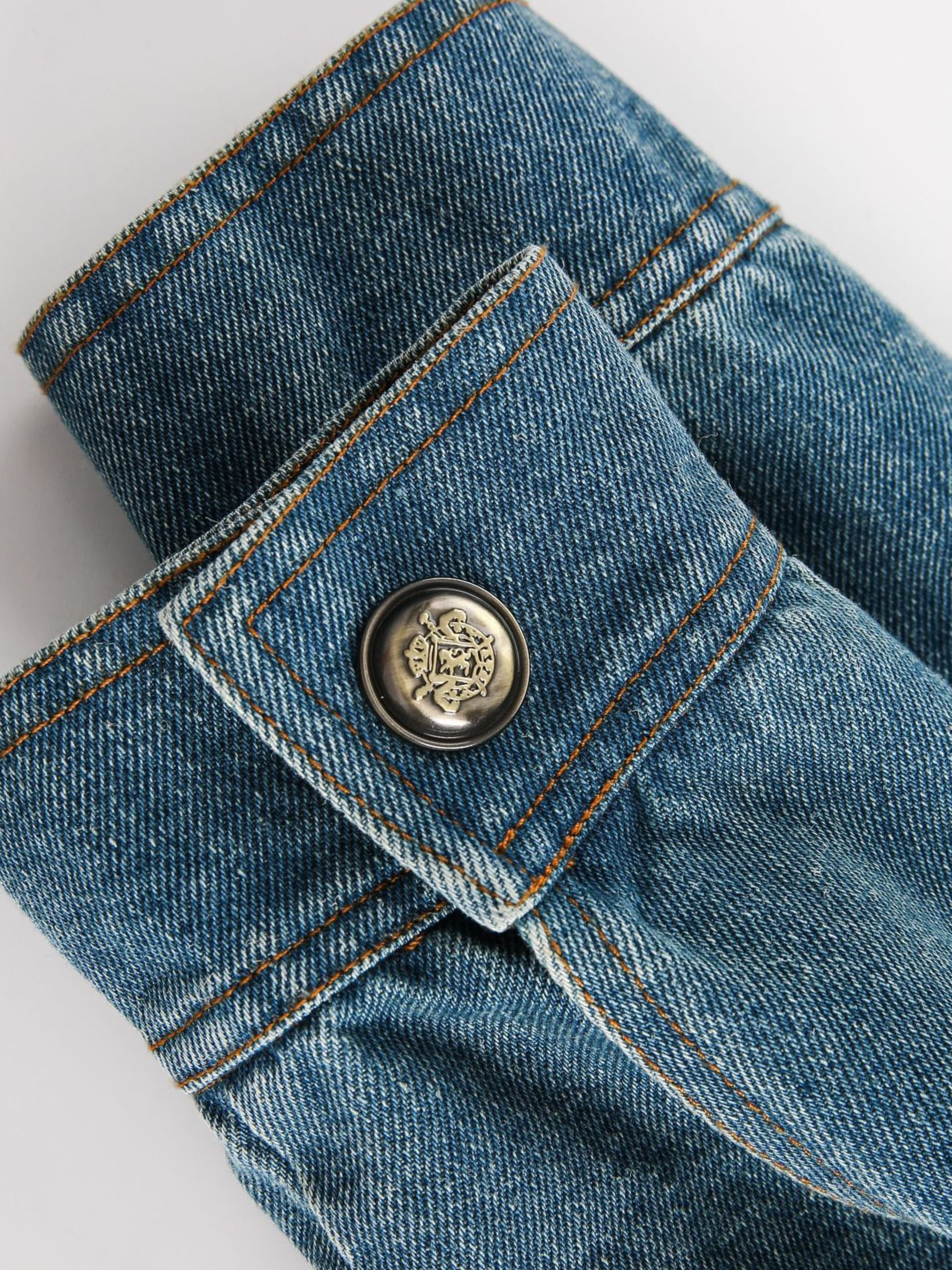 RavenLine - Women‘s Washed Denim Turndown Collar Jacket