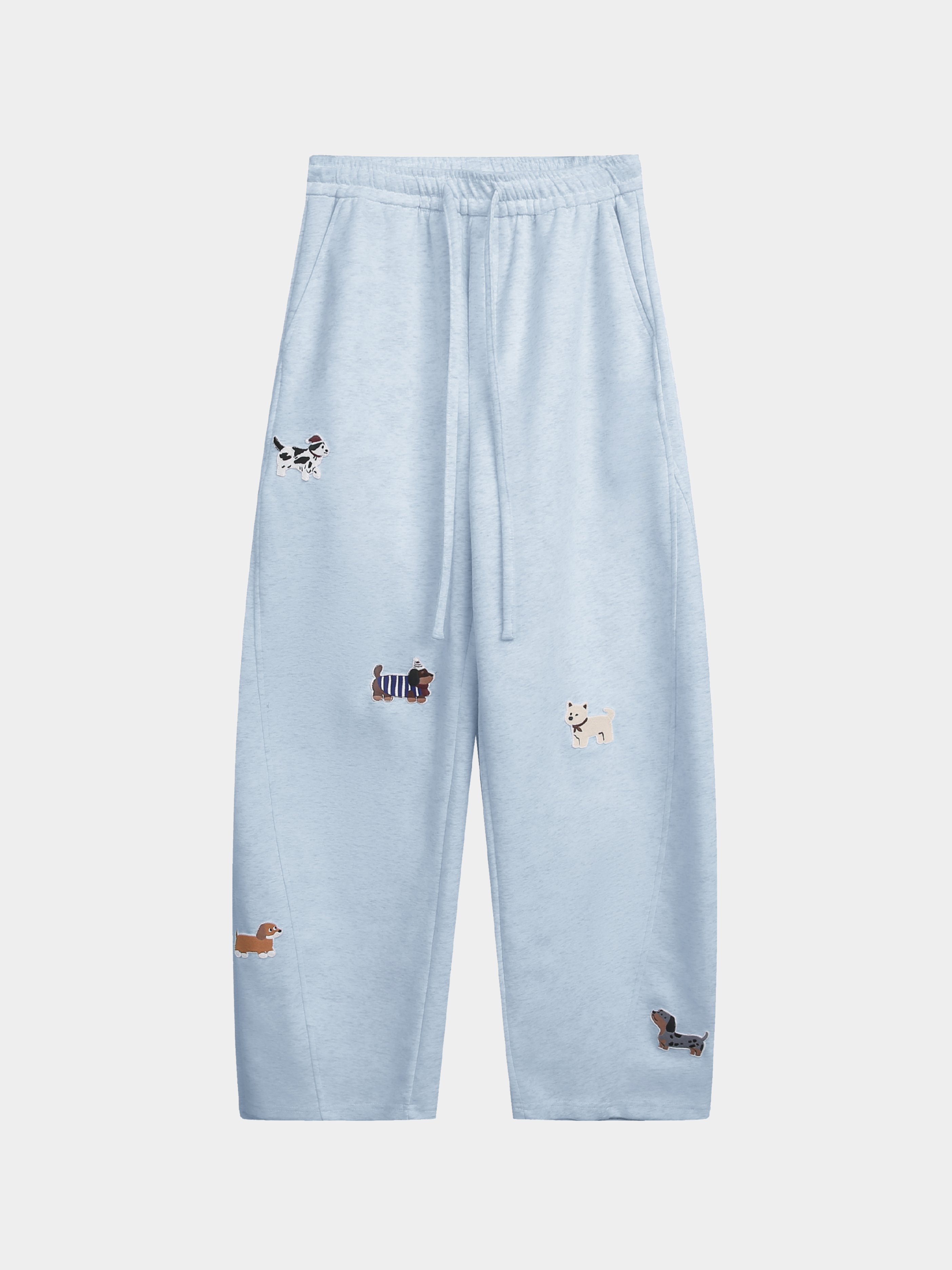 FrostView - Women's Dachshund Patch Embroidery Straight Leg Pants