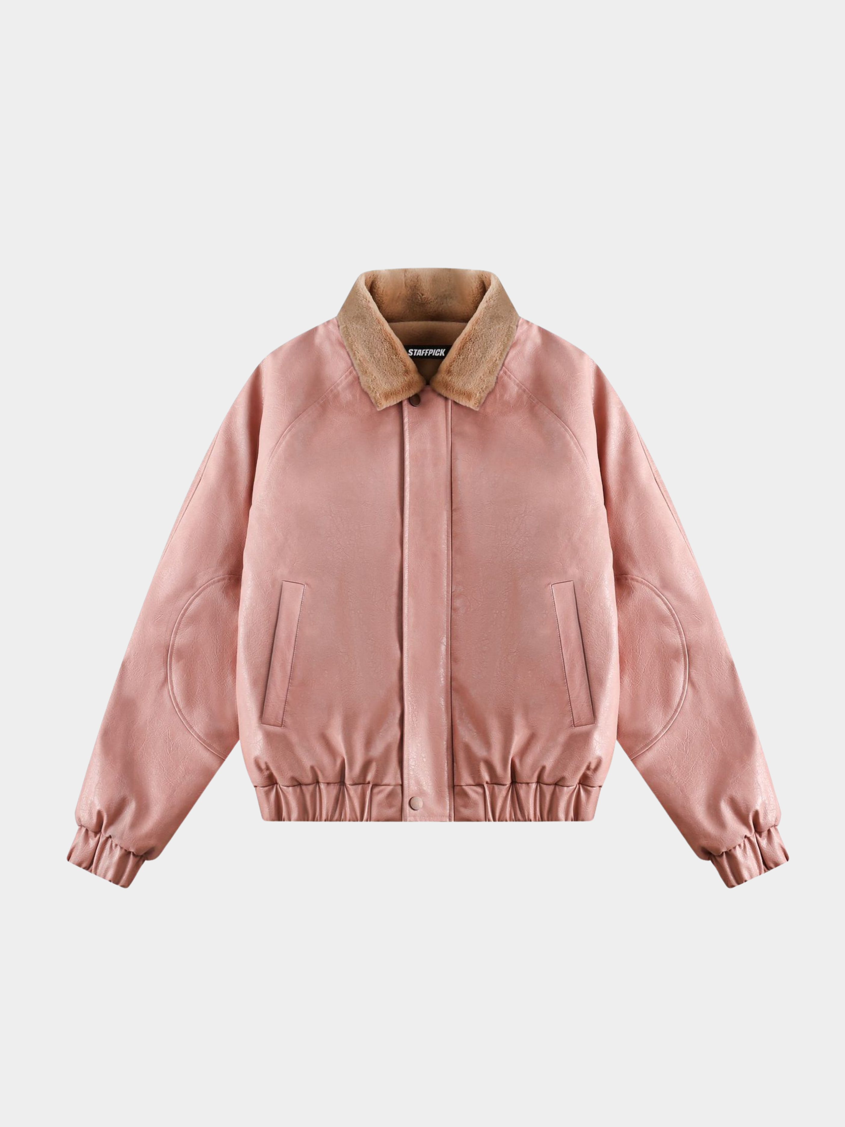RavenBoard - Women‘s  Faux Shearling Panel PU Padded Jacket